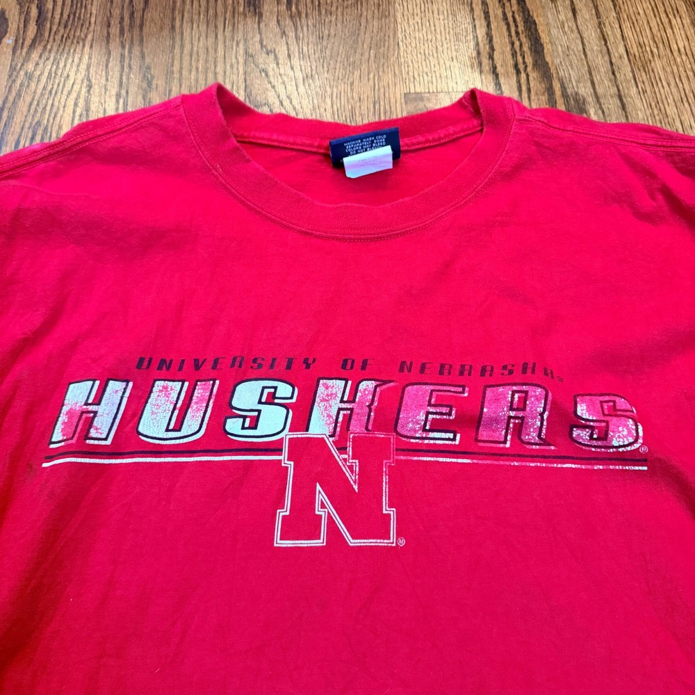 Vintage Jansport Nebraska Huskers Long Sleeve T Graphic XXL Red Heavyweight - Picture 2 of 7